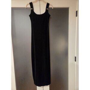 Vtg ONYX Nite By Wendye Chaitin Sleeveless Evening Dress Sz 6 Rhinestone Black